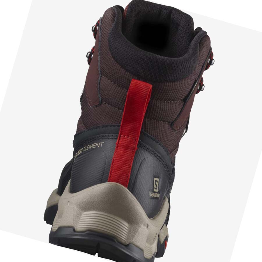 Salomon QUEST ELEMENT GORE-TEX Erkek Yürüyüş Ayakkabısı Gri Kırmızı | TR 3548AHK